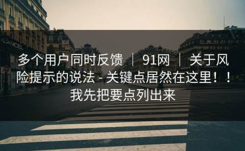 多个用户同时反馈 ｜ 91网 ｜ 关于风险提示的说法 - 关键点居然在这里！！我先把要点列出来